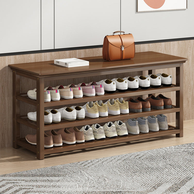 Mid-Century Modern Bench 11.42 Inch Wide Seating Bench with Shoes Storage 47.2"L x 11.4"W x 20.5"H Clearhalo 'Benches' 'Chairs & Seating' 'furn' 'furn_benches' 'Furniture' 'Living Room Furniture' 6370435