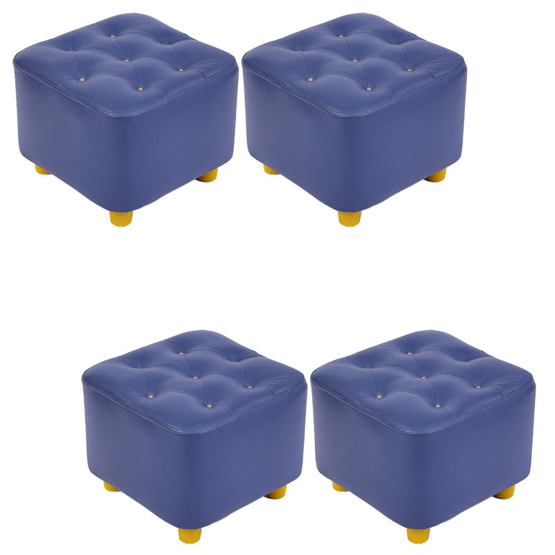 Modern Standard Pouf Water Resistant Square Cube for Home Decor Blue 4 Piece Set Clearhalo 'furn' 'furn_ottomans_poufs' 'Furniture' 'Living Room Furniture' 'Ottomans & Poufs' 'ottomans_poufs' 6370682