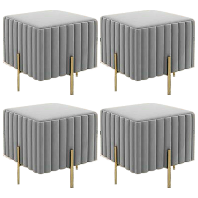 Gorgeous Solid Color Standard Scratch Resistant Standard for Living Room Light Gray 4 Piece Set Clearhalo 'furn' 'furn_ottomans_poufs' 'Furniture' 'Living Room Furniture' 'Ottomans & Poufs' 'ottomans_poufs' 6370709