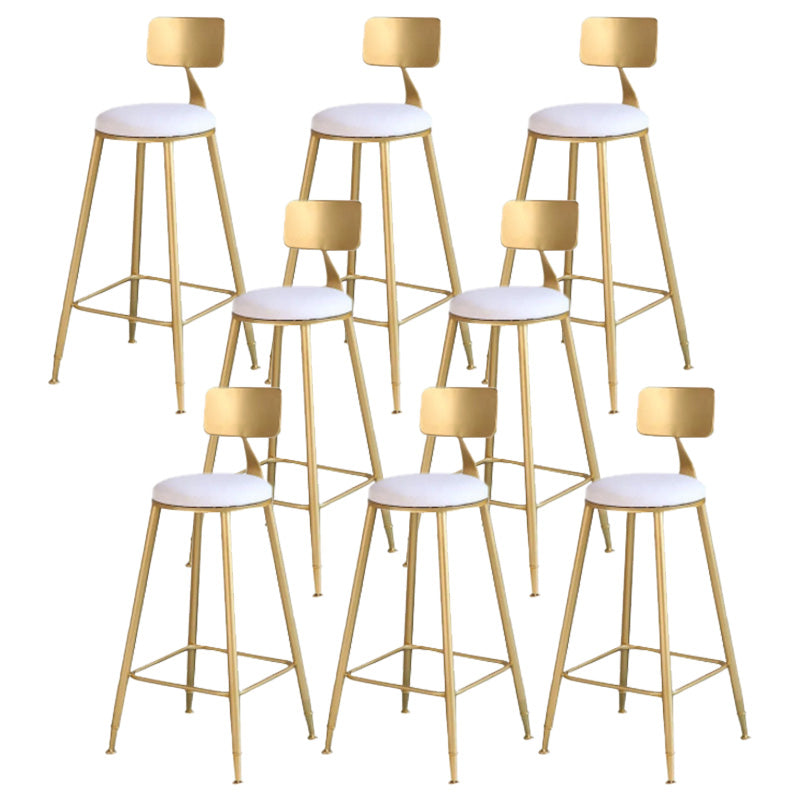 Modern Style Barstool Round Low Back Bar Stool with Metal Legs Gold 8 Piece Set Clearhalo 'Bar Furniture' 'Bar Stools' 'bar_stools' 'furn' 'furn_bar_stools' 'Furniture' 'Kitchen & Dining Furniture' 6371462