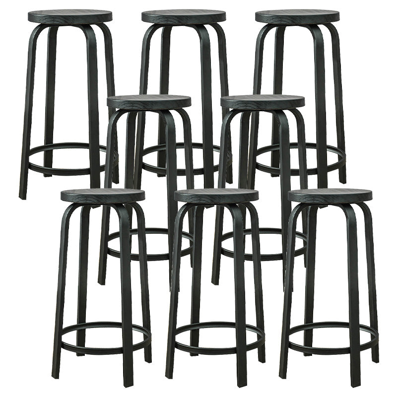 Industrial Metal Counter Height Stools Armless Bar Stool in Black 8 Piece Set Clearhalo 'Bar Furniture' 'Bar Stools' 'bar_stools' 'furn' 'furn_bar_stools' 'Furniture' 'Kitchen & Dining Furniture' 6371645