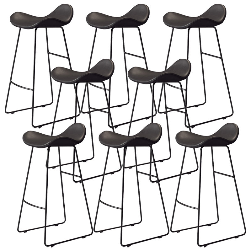 Glam -stijl Faux Leather Lederen Barstool Armless Bark Stool voor woonkamer