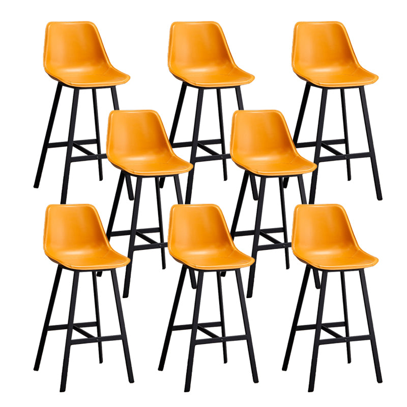 Leather Bar Stool Modern Backrest Counter Stool for Dining Room Yellow 8 Piece Set Counter Stool(26"H) Clearhalo 'Bar Furniture' 'Bar Stools' 'bar_stools' 'furn' 'furn_bar_stools' 'Furniture' 'Kitchen & Dining Furniture' 6373459