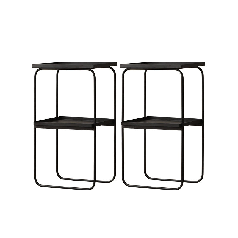 Midden-eeuws dienblad bijzettafel IJzeren Sled Base eindtafel met plank