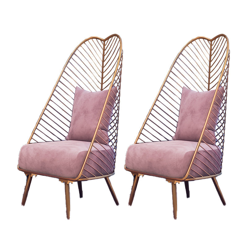 Upholstered Lounge Chair with Pillow Armless Include Chair with Cushion Rose Red Cotton 2 Piece Set Clearhalo 'Accent Chairs' 'accent_chairs' 'Chairs & Seating' 'furn' 'furn_accent_chairs' 'Furniture' 'Living Room Furniture' 6377588