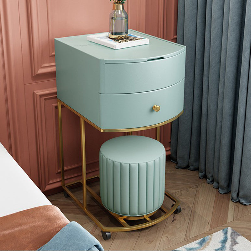 18.89 "Brede faux lederen ijdelheid set met spiegel en lade glam make-up ijdelheid