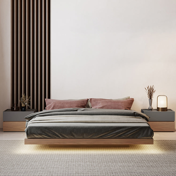 Cadre de plate-forme à expresso lit de plate-forme en bois massif lit mi-siècle moderne