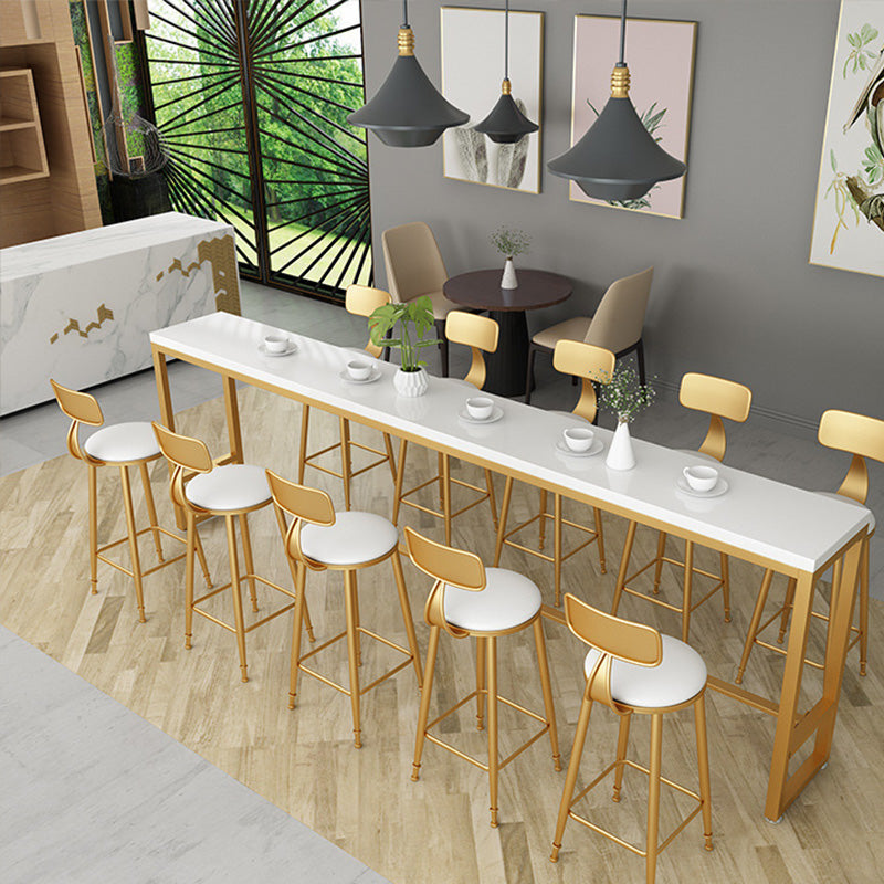 Table de compteur de comptoir en bois de style glam
