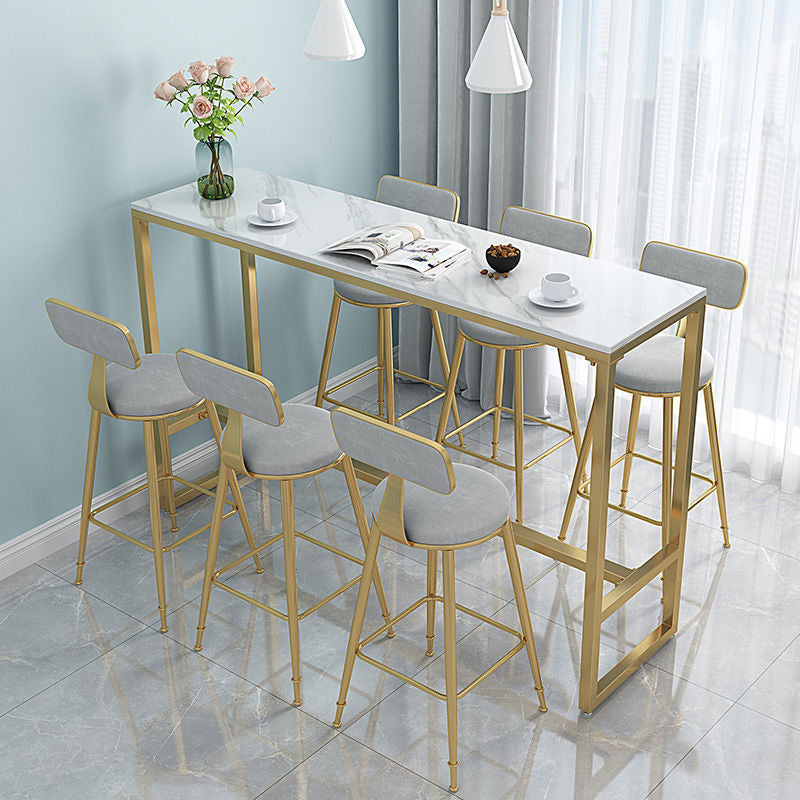 Table de la table rectangulaire Bar-Height Stone Top Bistro Pub Pub Pub Use Use