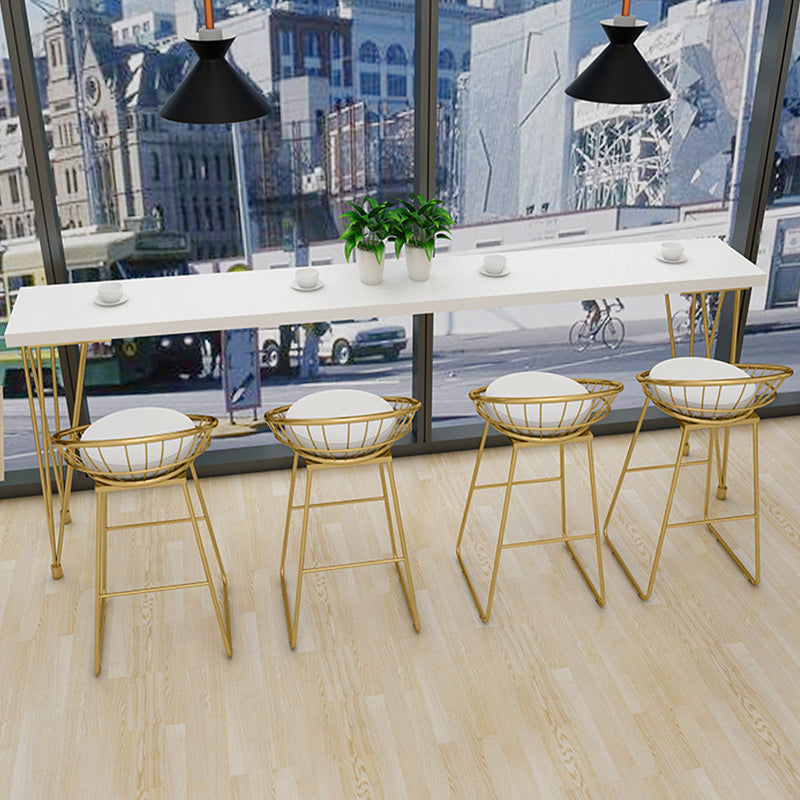 Glam Bar-height Table Solid Wood Top Bar Table for Patio Use 94.5"L x 15.7"W x 41.3"H Without Chairs Clearhalo 'Bar Furniture' 'Bar Tables' 'bar_tables' 'furn' 'furn_bar_tables' 'Furniture' 'Kitchen & Dining Furniture' 6384556