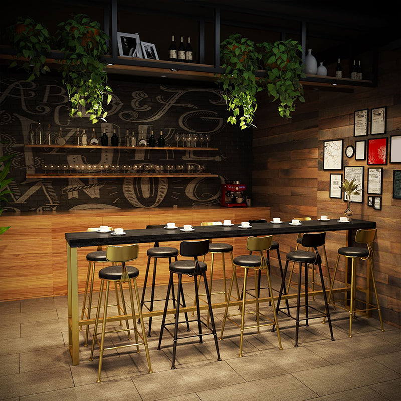 Mesa de bar rectangle de estilo glamorante de pino mesa de comedor de barra de madera maciza para sala de estar