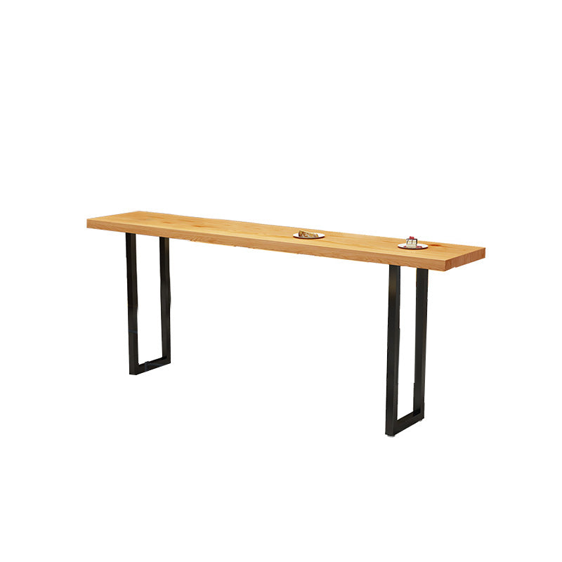 Mesa de altura de contador industrial Mesa de pub de madera maciza con base de metal