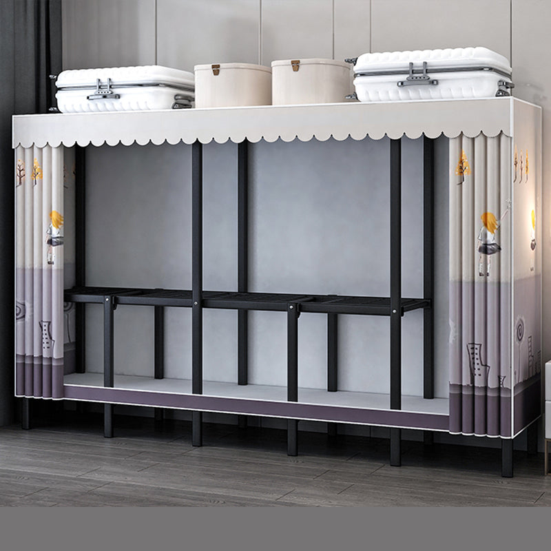 Armoire de garde-robe contemporaine avec étagères armoire à garde-robe en acier