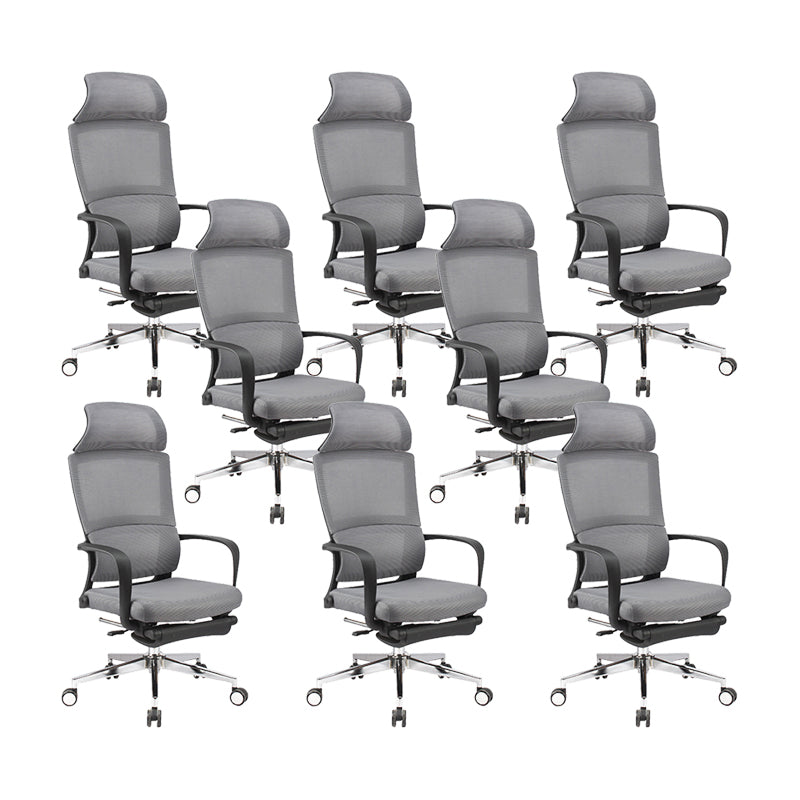 20" W Modern Desk Chair Breathable AirGrid High Back Office Chair Grey 8 Piece Set Metal Clearhalo 'furn' 'furn_office_chair' 'Furniture' 'Office Chairs' 'Office Furniture' 'office_chair' 6388435