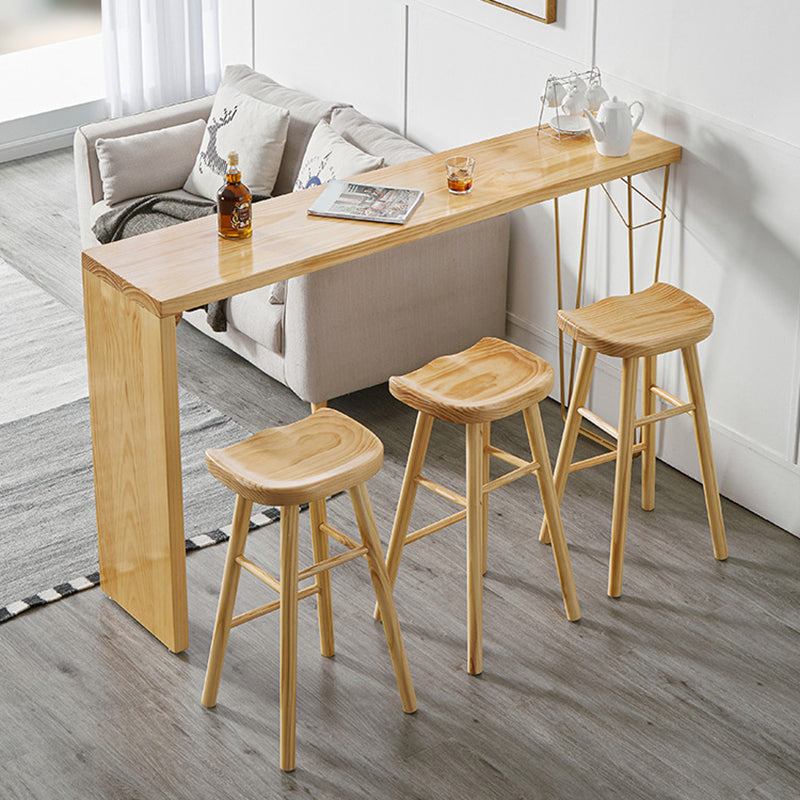 Glam Style 1/2/4 Pieces Bar Table Set Rectangle Bar Table with Wood Stools