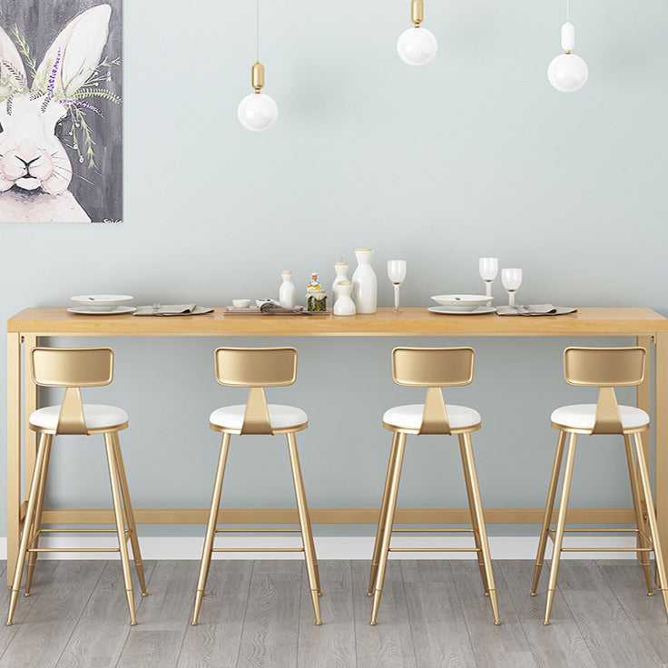 1/5 Pieces Bar Stool and Table Set Solid Wood Pub Dining Set 5 Pieces: 1 Table, 4 White Gold Stools Clearhalo 'Bar Furniture' 'furn' 'furn_home_bar_bar_sets' 'Furniture' 'Home Bars & Bar Sets' 'home_bar_bar_sets' 'Kitchen & Dining Furniture' 6389250