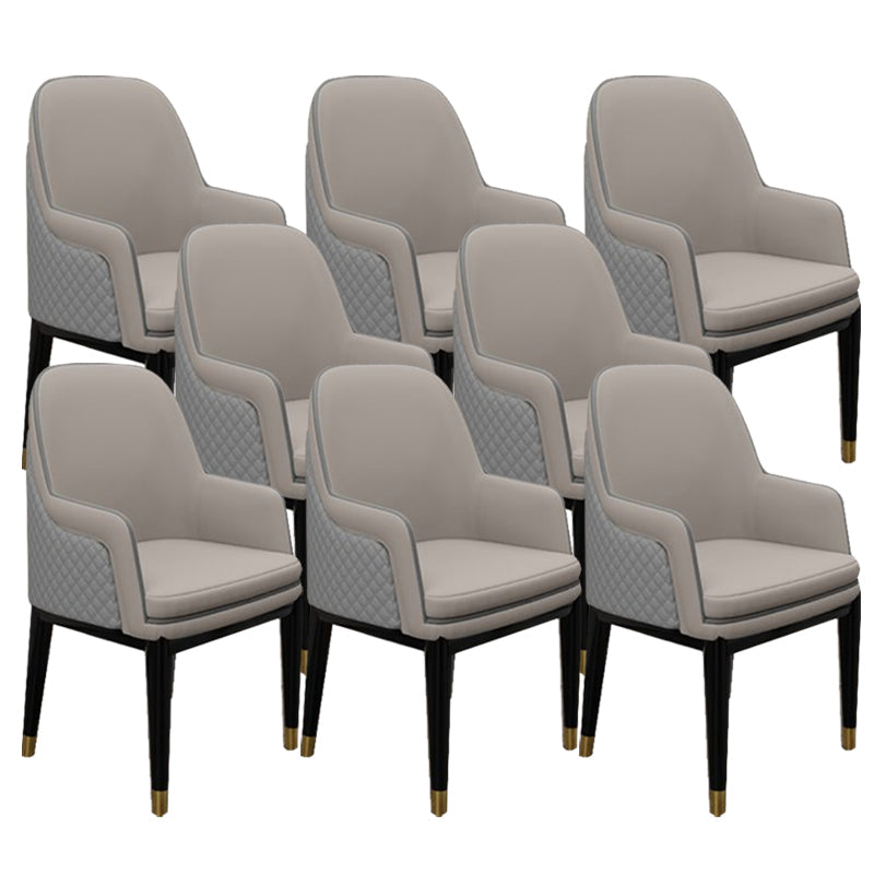 Glamstil Parsons Armstuhl Leder Essstuhl für Wohnzimmer