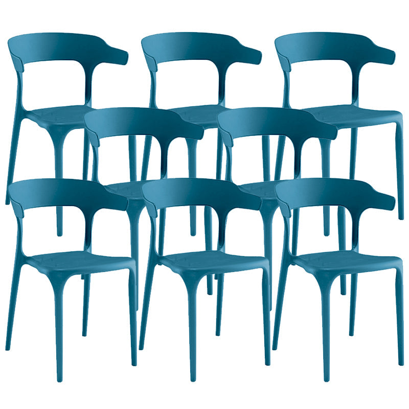 Modern Indoor-Outdoor Chair Open Back Plastic Dining Side Chair