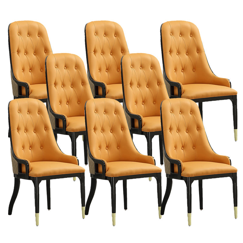 Contemporary Kitchen Dining Side Chair Upholstered Arm Chair Orange 8 Piece Set Clearhalo 'Dining Chairs' 'Dining Tables & Seating' 'dining_chair' 'furn' 'furn_dining_chair' 'Furniture' 'Kitchen & Dining Furniture' 6389853
