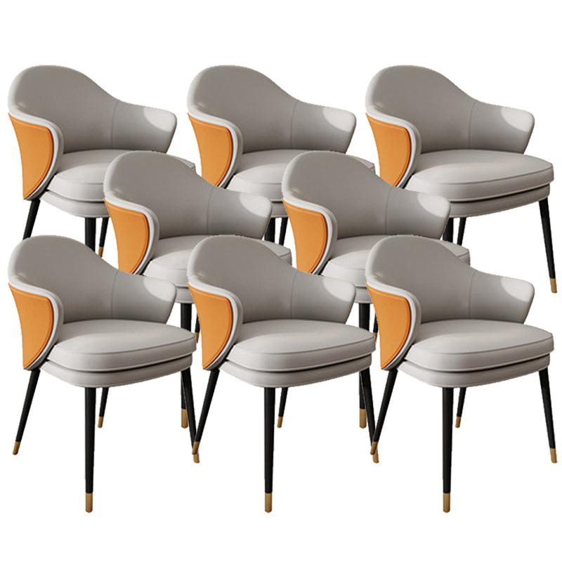 Silla de comedor de cocina de cuero de forma sinté