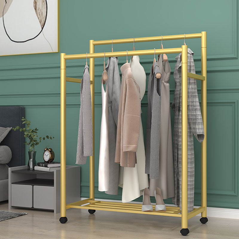 Kit d'entrée contemporain rails suspendus en métal et étagère de rangement.