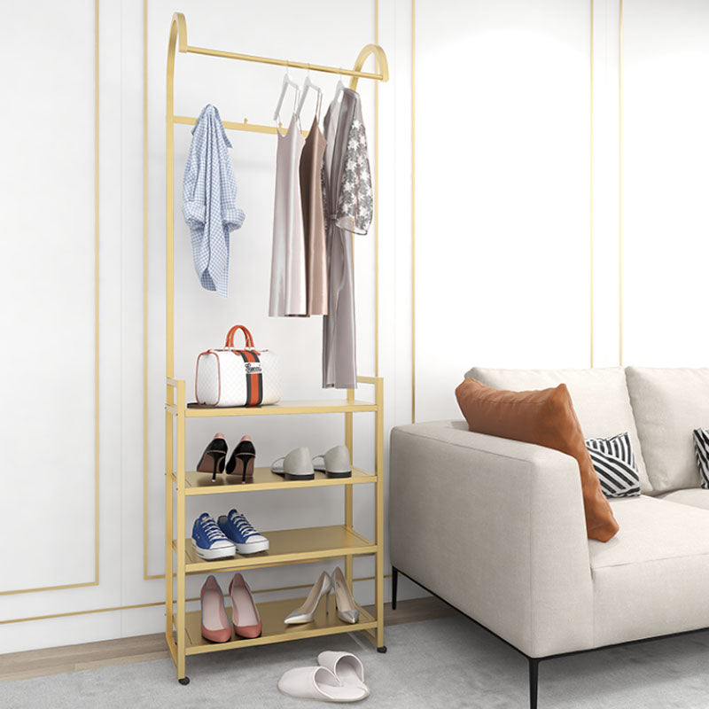 Luxurious Metallic Coat Hanger Free Standing Multicapa Estantes de diseño de la reverencia