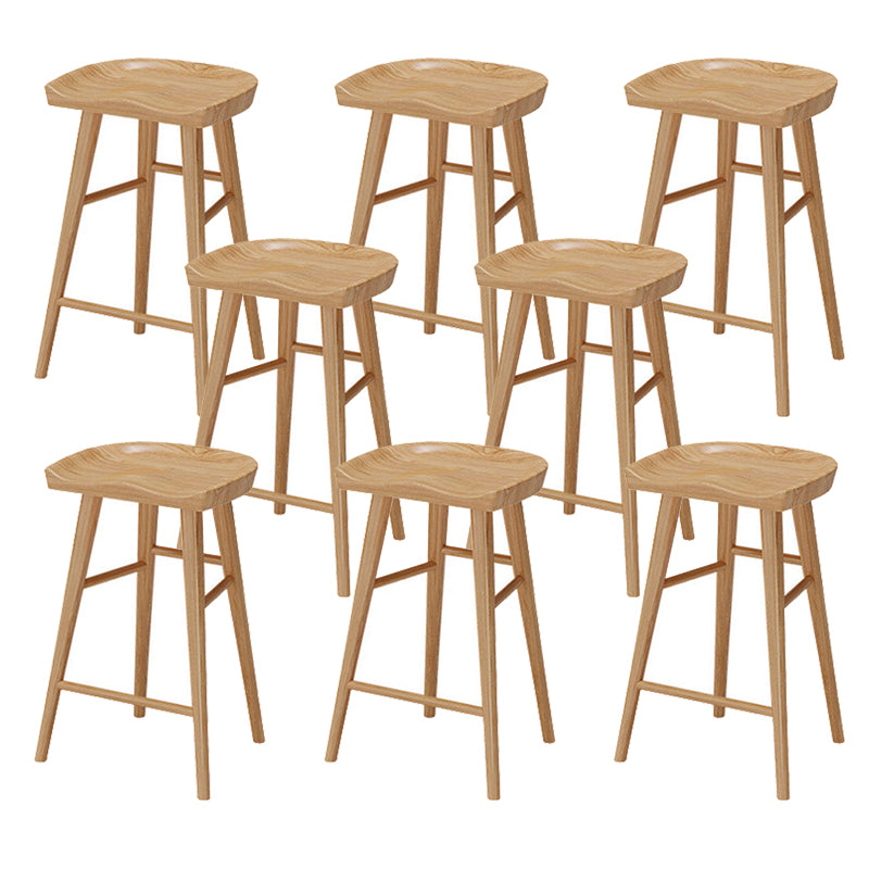 Solid Wood Counter Stool Industrial Backless Bar Stool with Footrest 8 Piece Set Clearhalo 'Bar Furniture' 'Bar Stools' 'bar_stools' 'furn' 'furn_bar_stools' 'Furniture' 'Kitchen & Dining Furniture' 6394668