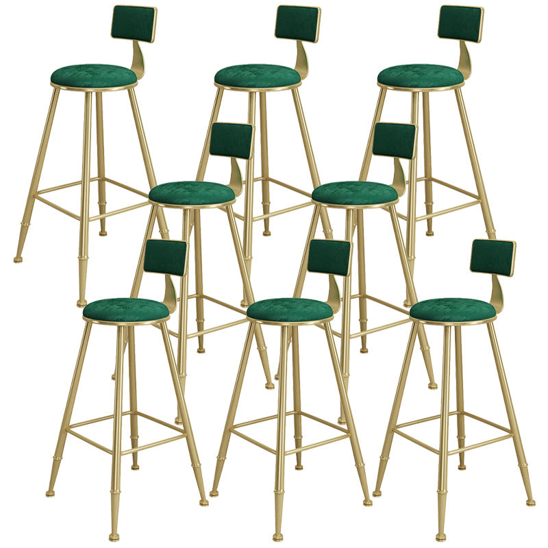 Contemporary Iron Counter Height Stools Armless Bar Stool with Black