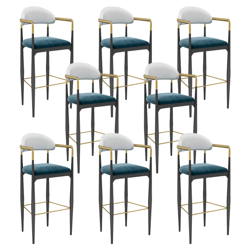 Moderno sgabello da bar in ferro controporte senza braccio con cuscino per sala da pranzo