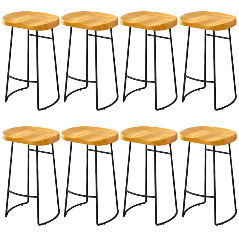 Modern Armless Backless Counter Stool Pine Wood Bar Stool with Pedal for Cafe Light Brown 8 Piece Set Bar Stool(30"H) Clearhalo 'Bar Furniture' 'Bar Stools' 'bar_stools' 'furn' 'furn_bar_stools' 'Furniture' 'Kitchen & Dining Furniture' 6395469