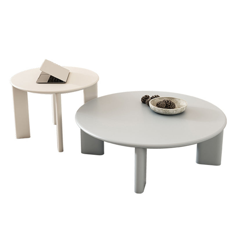 Scandinavian Solid Wood Cocktail Table Round 4 Legs Coffee Table Set