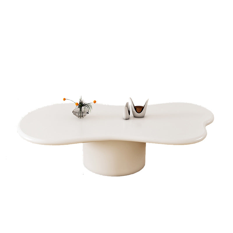 Table basse à forme libre scandinave avec base de piédestal en bois massif