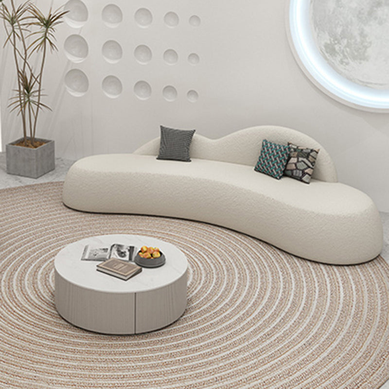 Sofá sin sofá de tela moderno con 2 almohadas para sala de estar