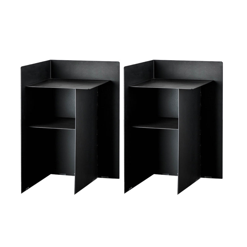 金属棚付きの金属抽象端エンドテーブルミッドセンチュリーサイドテーブル