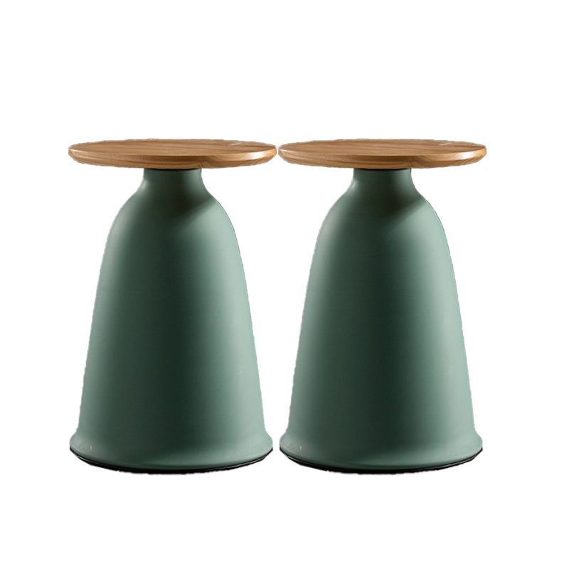 Tableau de côté rond en bois 17.71 "Table de bout en métal de haut en métal