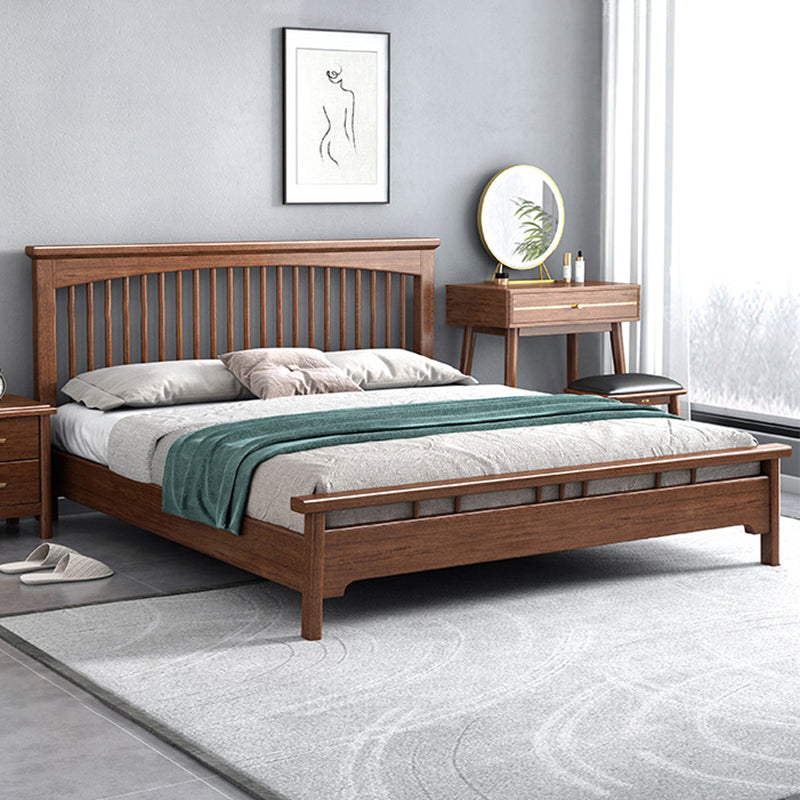 Cama tradicional de marco abierto de madera sólida cama de listones con cabecero con cabecera