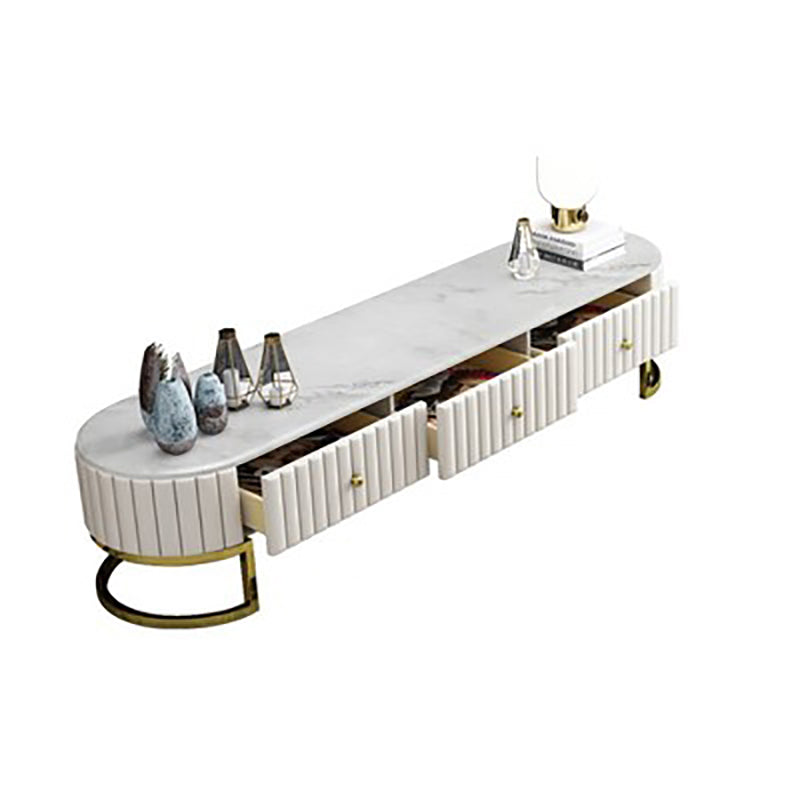 スカンジナビアのテレビメディアスタンド16 "w密閉されたストレージテレビスタンドの引き出し付きコンソール