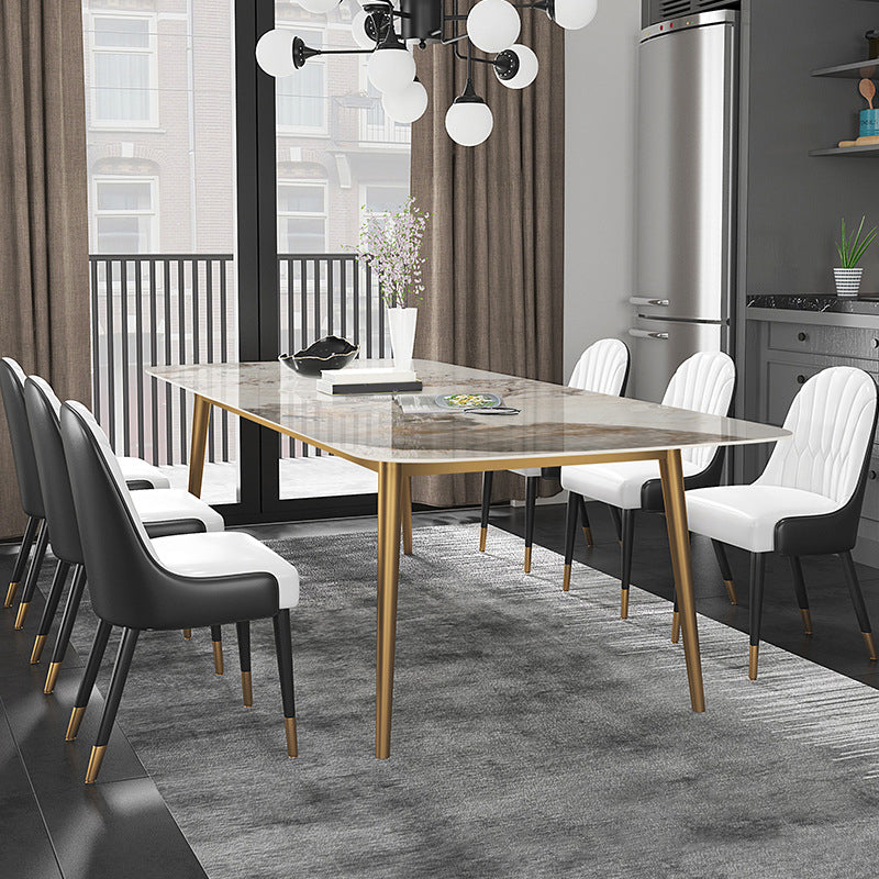 Set di dinette glam per sala da pranzo 1/4/6/7 pezzi set da pranzo bianco lucido