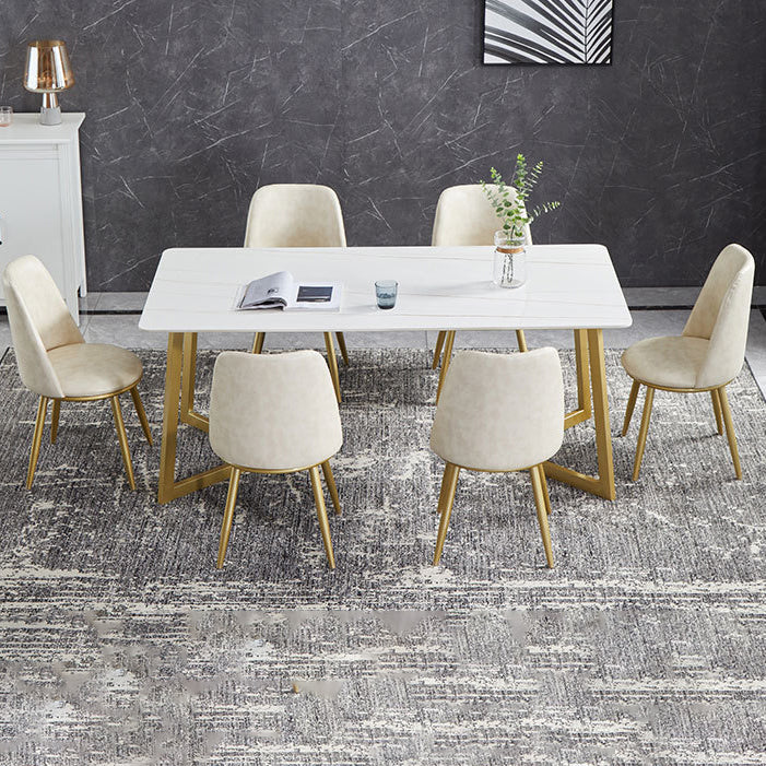 Set di tavoli da pranzo bianca lucido 1/4/5/7 pezzi glam dinette set per sala da pranzo