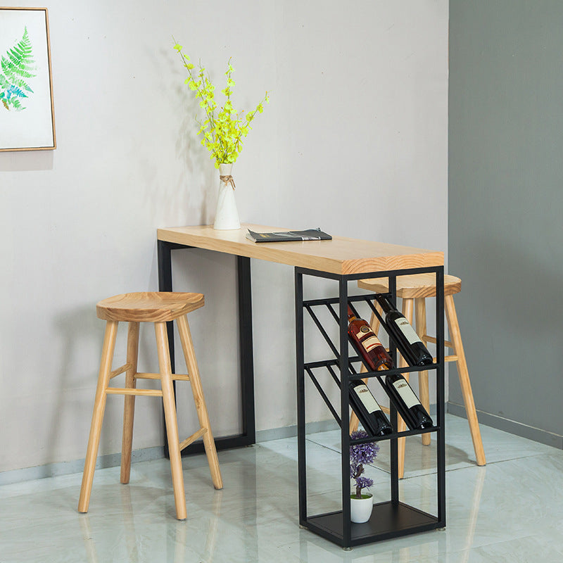 Juego de mesa de bar de estilo moderno, mesa de bar rectangular de 1/2/3 piezas con taburetes de madera