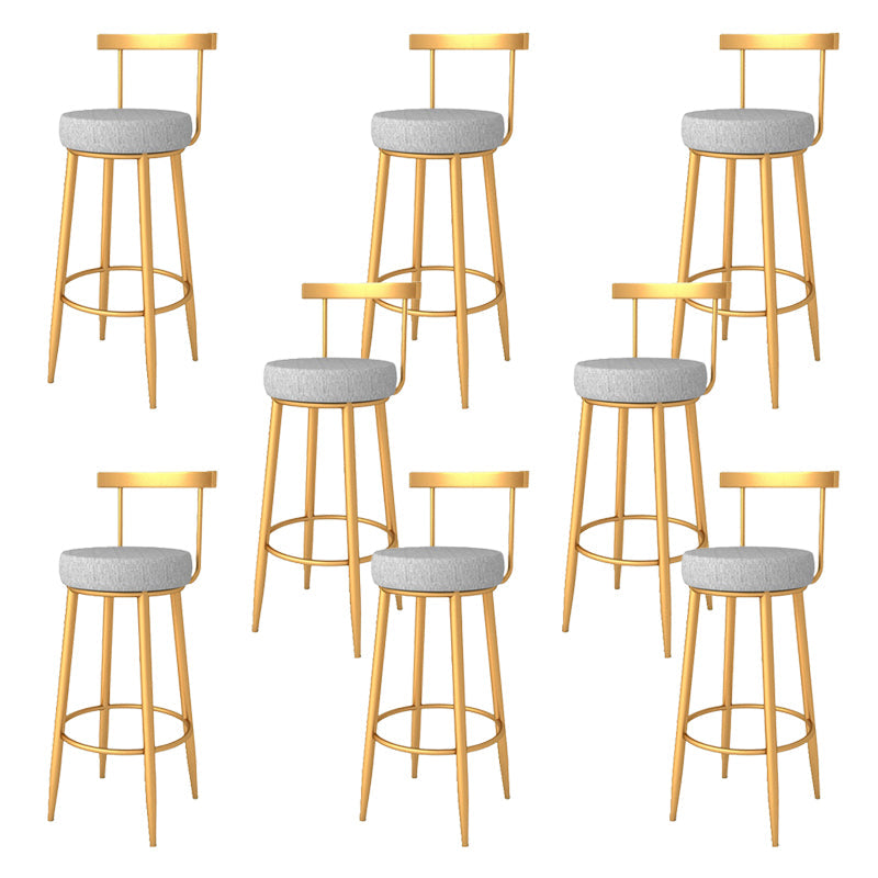 Sgabello da bar in ferro controporte senza braccioli glam con cuscino e pedale per la cucina