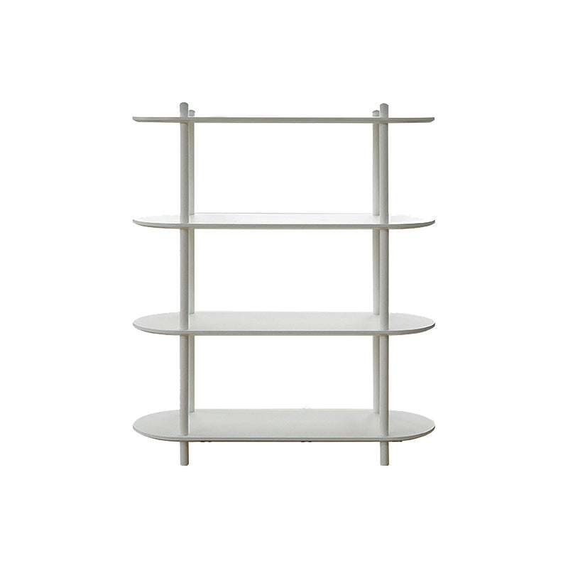 Modern White Solid Wooden Bookcase Open Shelf Bookshelf for Bedroom
