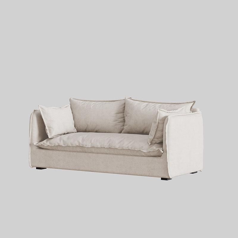 Sofá estacionaria blanca sofá de brazo cuadrado moderno para sala de estar