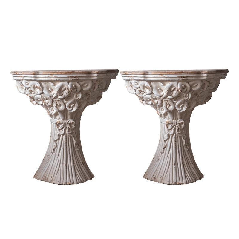 ペデスタルが苦しんでいる丸いソファサイドアクセントテーブル白い素朴なサイドエンドテーブル