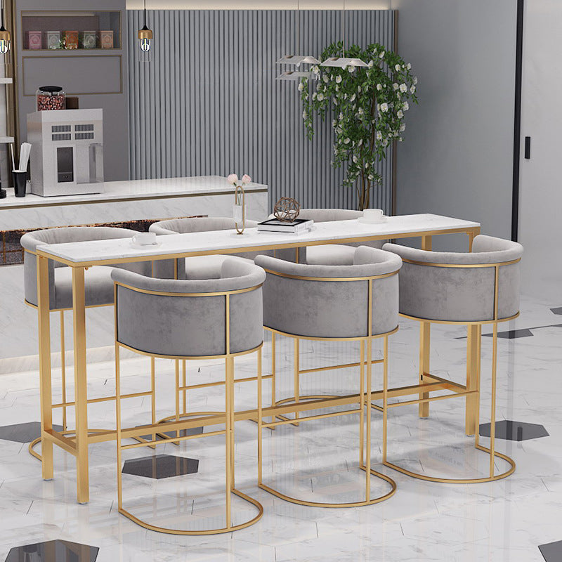 Mesa moderna de altura de barra de barra fauxmarble mesa de bar de bistro para sala de estar