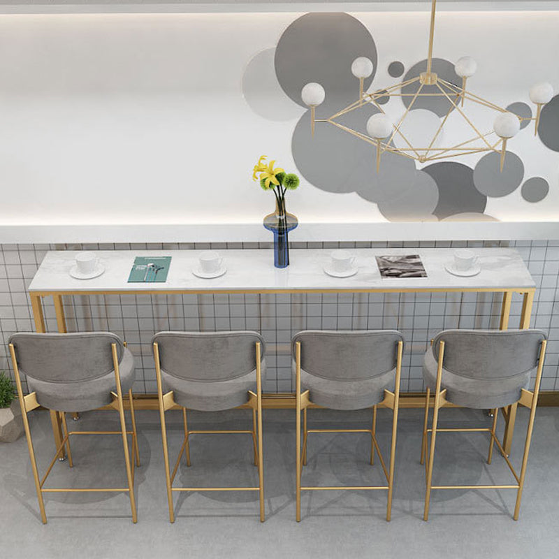 Table de la hauteur de bar moderne Table de bar à bistrot en faux marbre blanc en marbre blanc