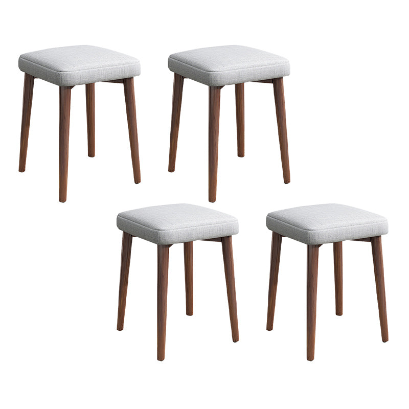 Solid Color Pouf Fabric Fade Resistant Metal Frame Square Upholstered Pouf Gray 4 Piece Set Brown Clearhalo 'furn' 'furn_ottomans_poufs' 'Furniture' 'Living Room Furniture' 'Ottomans & Poufs' 'ottomans_poufs' 6413832