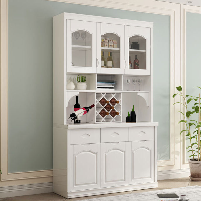 Moderne porte da pranzo in legno di gomma porte in vetro a buffet con cassetti per soggiorno