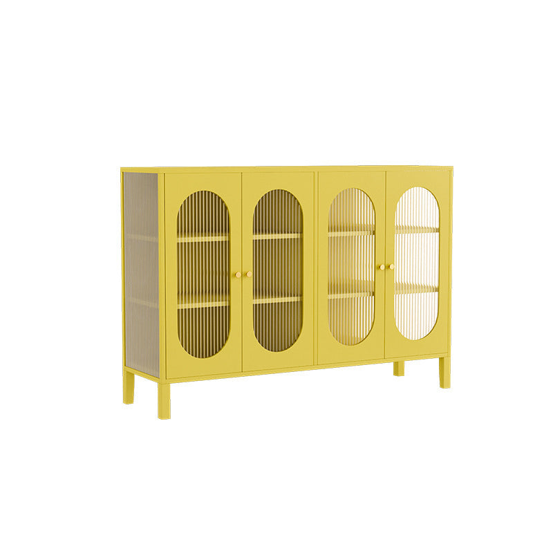 Modern Metal Curio Cabinet Glass Doors Display Cabinet for Living Room