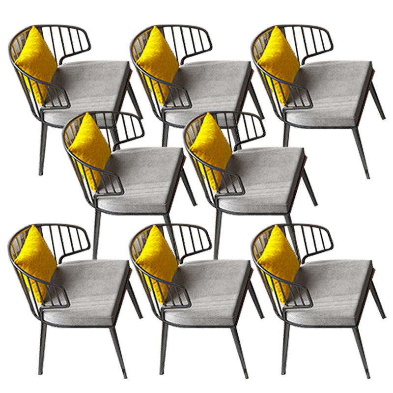 Sillas de comedor tapizadas grises sillas de brazo de metal windsor